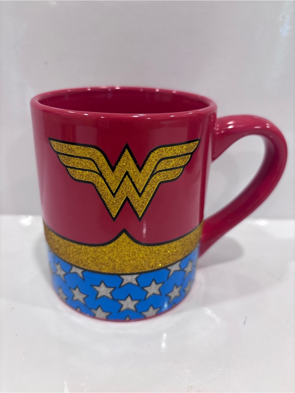 2017 Wonder Woman glitter ceramic mug 14oz- dc comics superhero cup